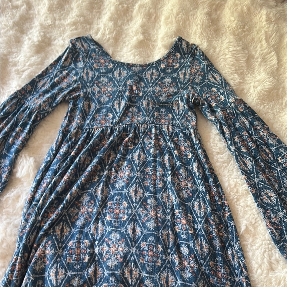 Floral Blue Kids Dress